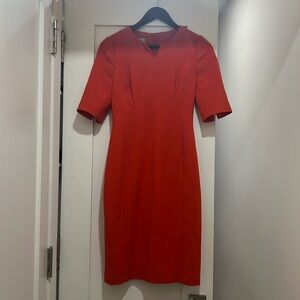 Red professional pencil dress